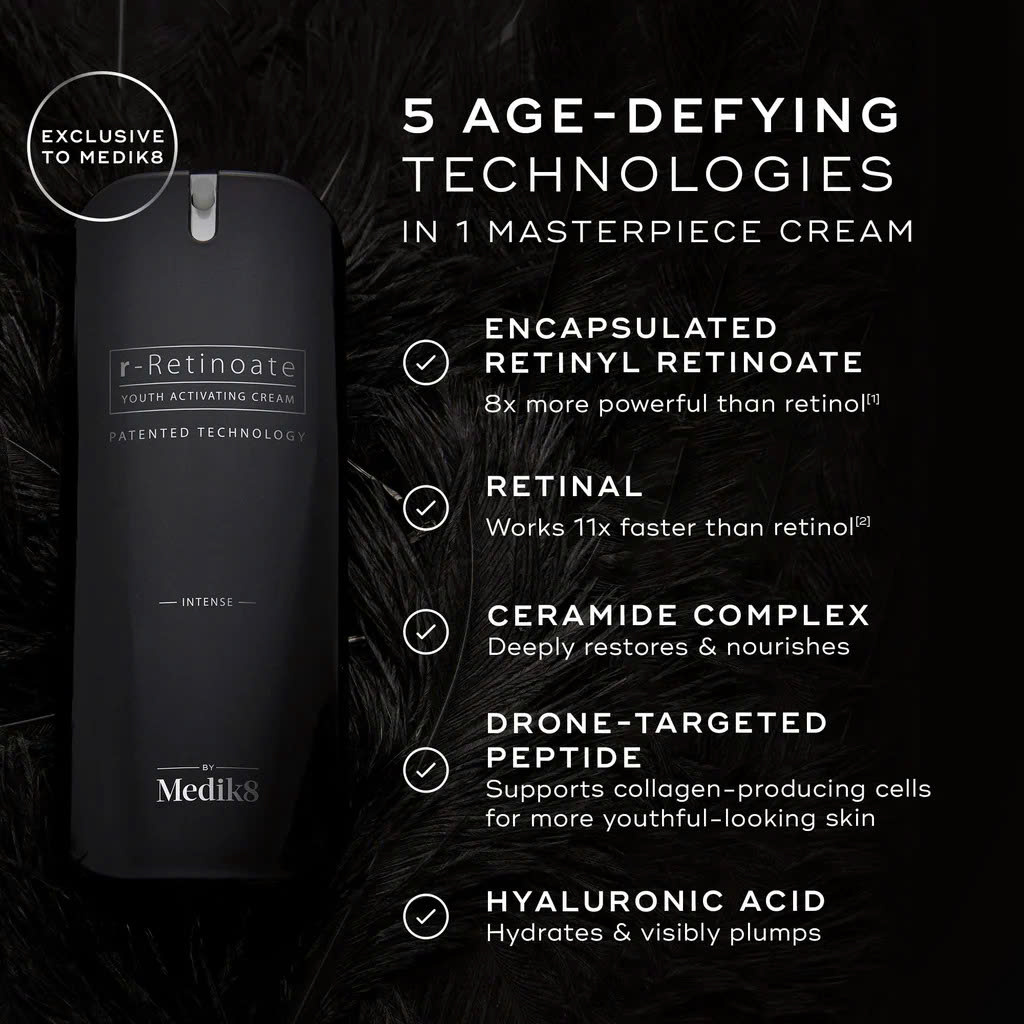 MEDIK8 r-RETINOATE INTENSE: Tinh Chất & Kem Dưỡng Đêm Tái Tạo Chuyên Sâu, Giảm Nếp Nhăn & Sắc Tố