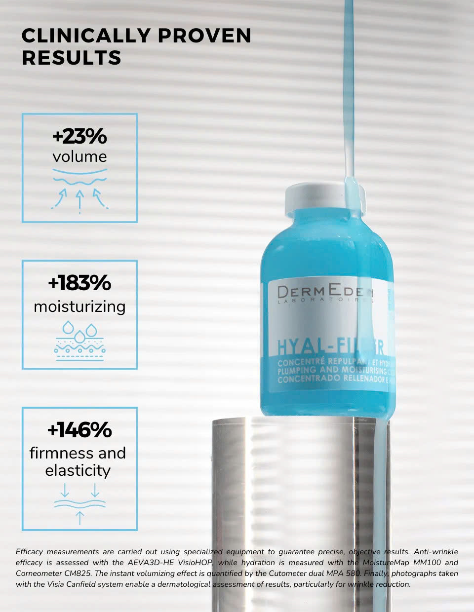 DERMEDEN DERMEDEN HYAL-FILLER PLUMPING AND MOISTURISING CONCENTRATE 15% : Tinh Chất Dưỡng Ẩm Đa Tầng & Hiệu Ứng Làm Đầy Tức Thì