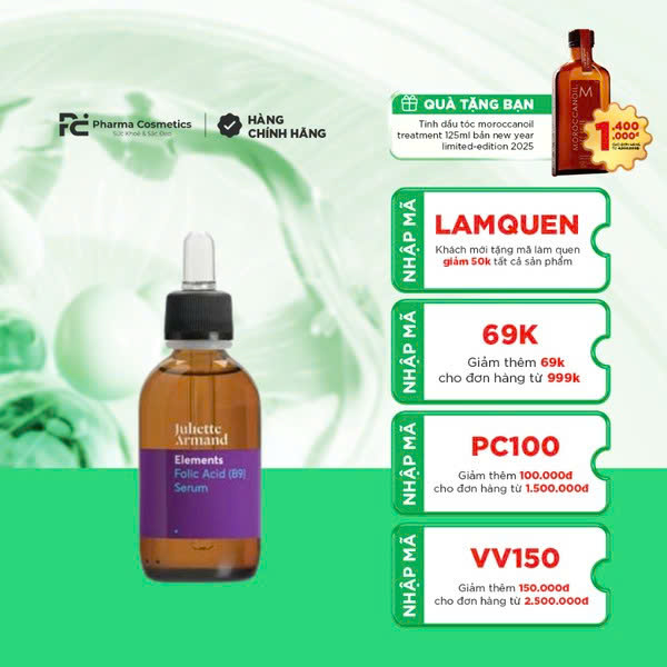 JULIETTE ARMAND FOLIC ACID (B9) SERUM: Tinh Chất Tái Tạo & Phục Hồi - Tăng Cường Hệ Miễn Dịch Cho Làn Da Khỏe Mạnh