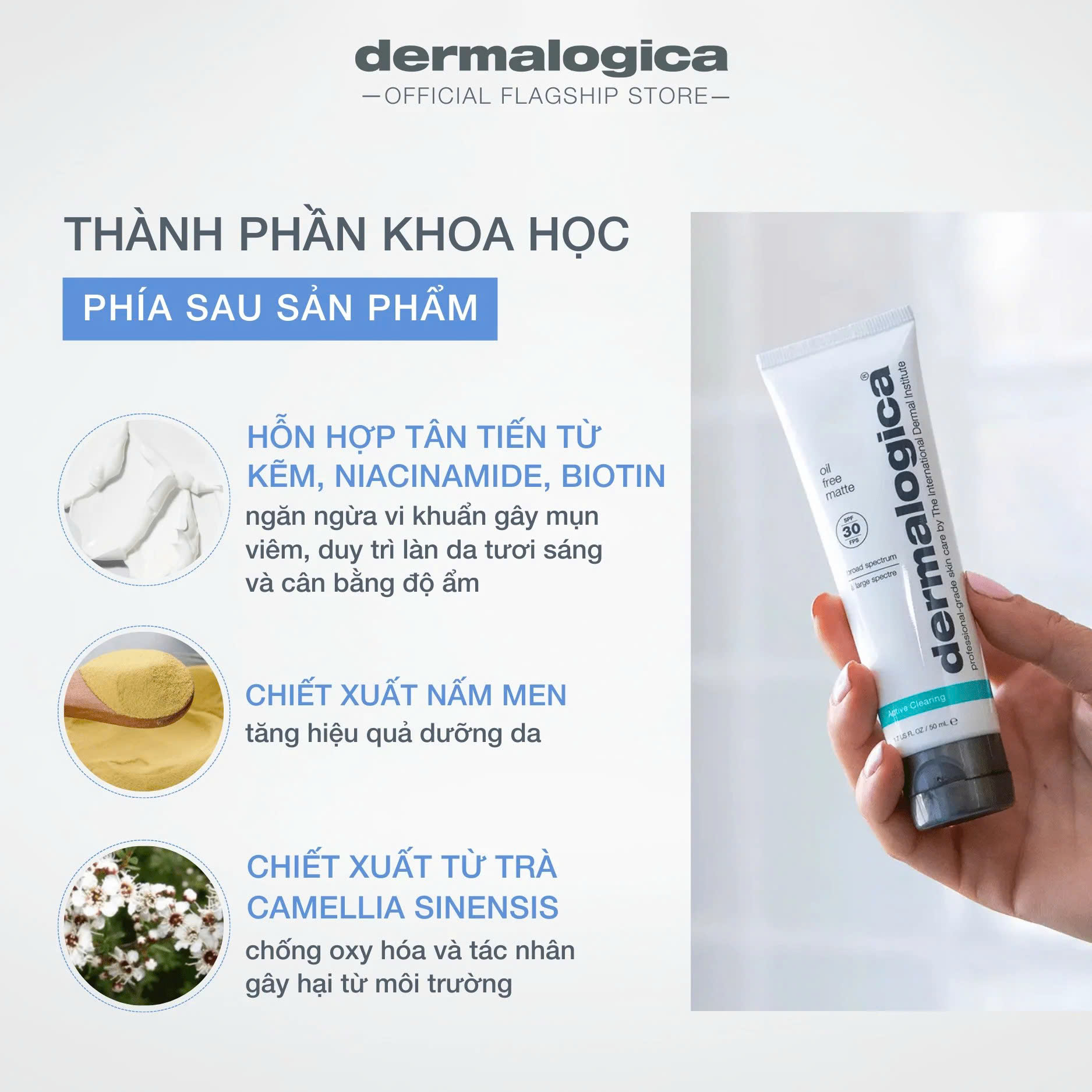 DERMALOGICA OIL FREE MATTE SPF30 - Kem Chống Nắng Dạng Lì, Ngăn Ngừa Bóng Nhờn Cho Da Dầu & Mụn