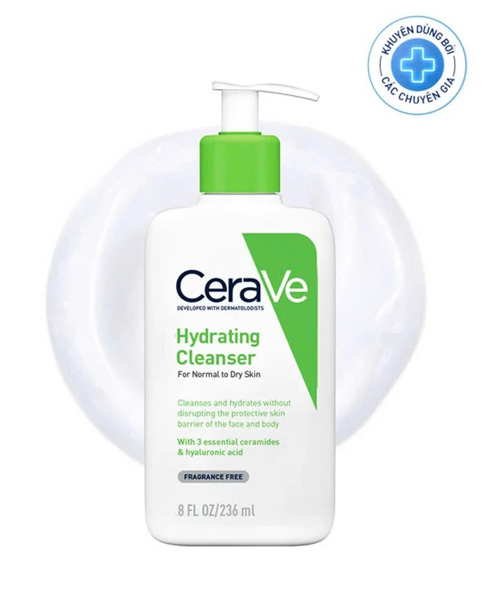 CeraVe Hydrating Cleanser: Sữa Rửa Mặt Dịu Nhẹ - Cấp Ẩm Chuyên Sâu Cho Da Khô, Nhạy Cảm