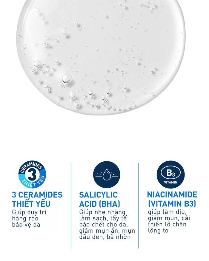 CERAVE SA SMOOTHING CLEANSER: Sữa Rửa Mặt Tẩy Tế Bào Chết Dịu Nhẹ Cho Làn Da Khô, Sần Sùi, Giảm Mụn Ẩn