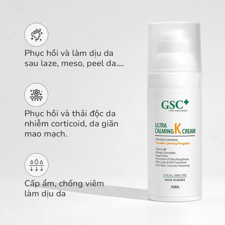 GSC ULTRA CALMING K CREAM: Kem Phục Hồi & Làm Dịu Da Chuyên Sâu - Giải Pháp Cho Làn Da Nhạy Cảm