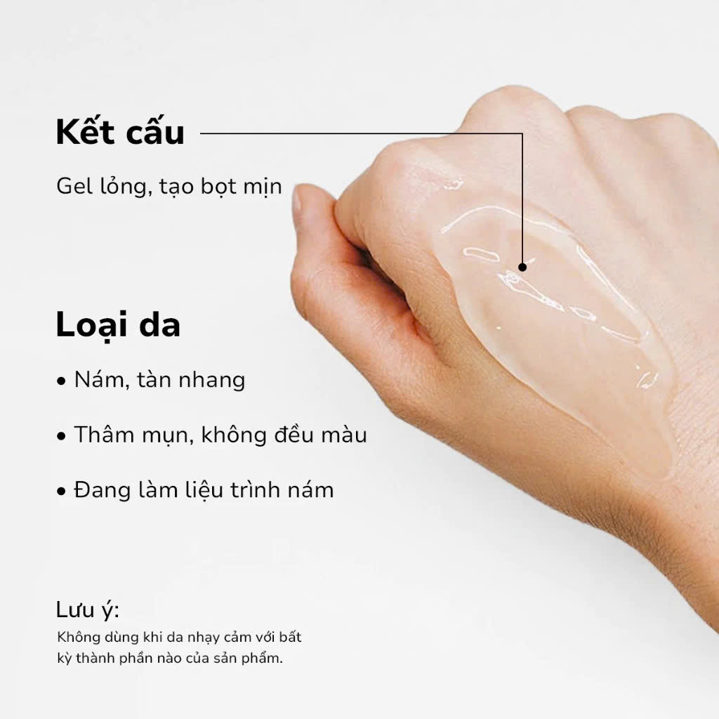 GSC MELA BRIGHT CLEANSER: Sữa Rửa Mặt Dịu Nhẹ - Dưỡng Sáng & Cân Bằng Cho Làn Da Nám, Sau Trị Liệu