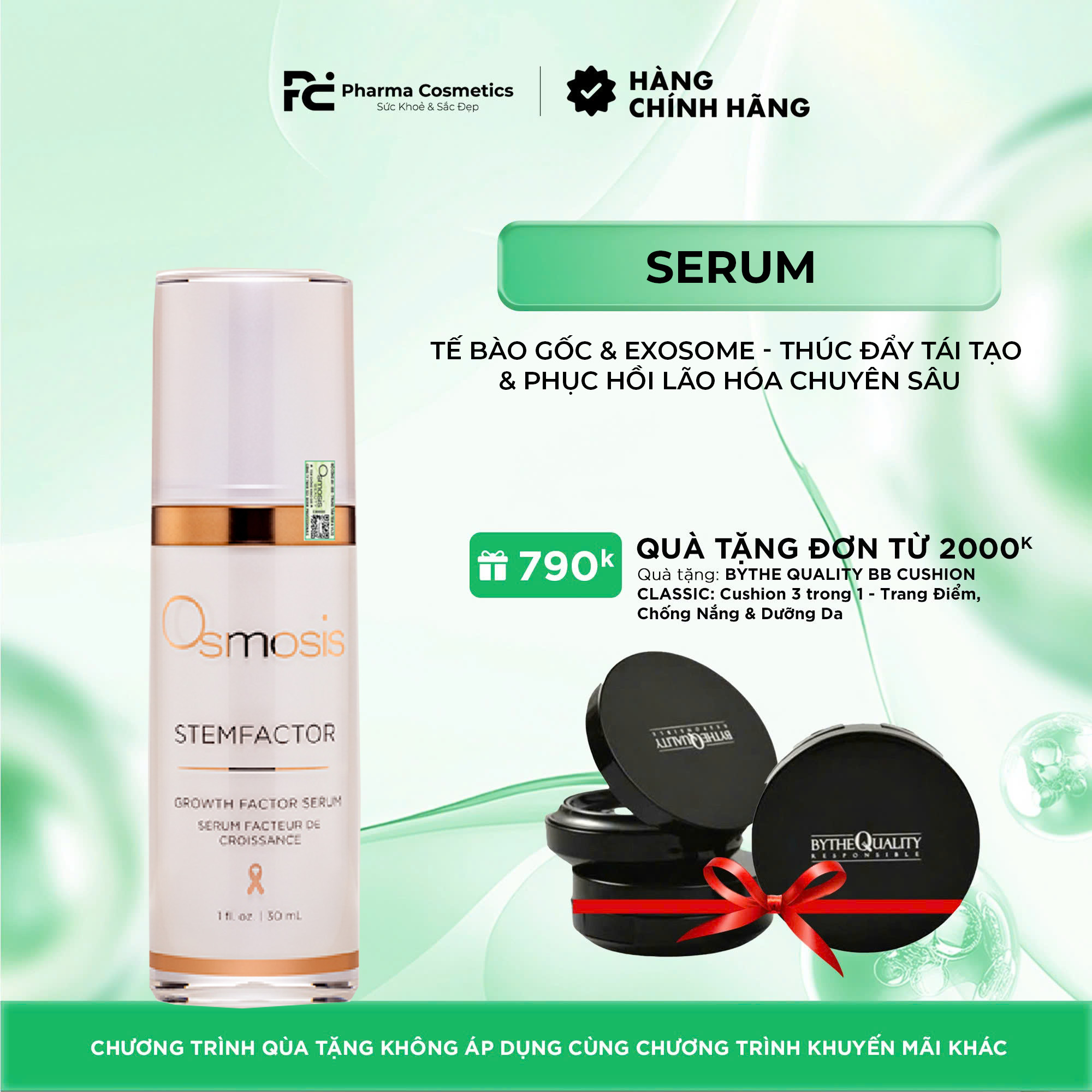 OSMOSIS STEMFACTOR GROWTH FACTOR SERUM: Serum Tế Bào Gốc & Exosome - Thúc Đẩy Tái Tạo & Phục Hồi Lão Hóa Chuyên Sâu