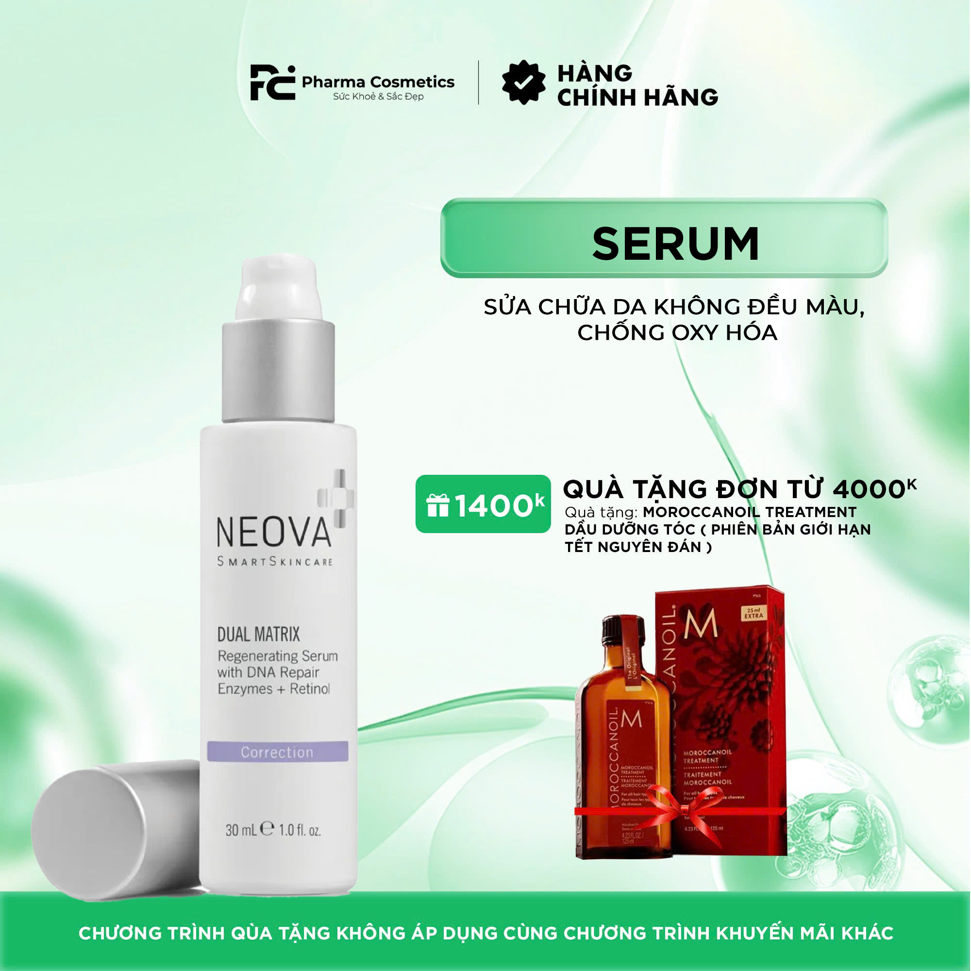 NEOVA DUAL MATRIX (RETINOL + DNA) / SERUM LÀM SÁNG DA KHÔNG ĐỀU MÀU, CHỐNG OXY HÓA