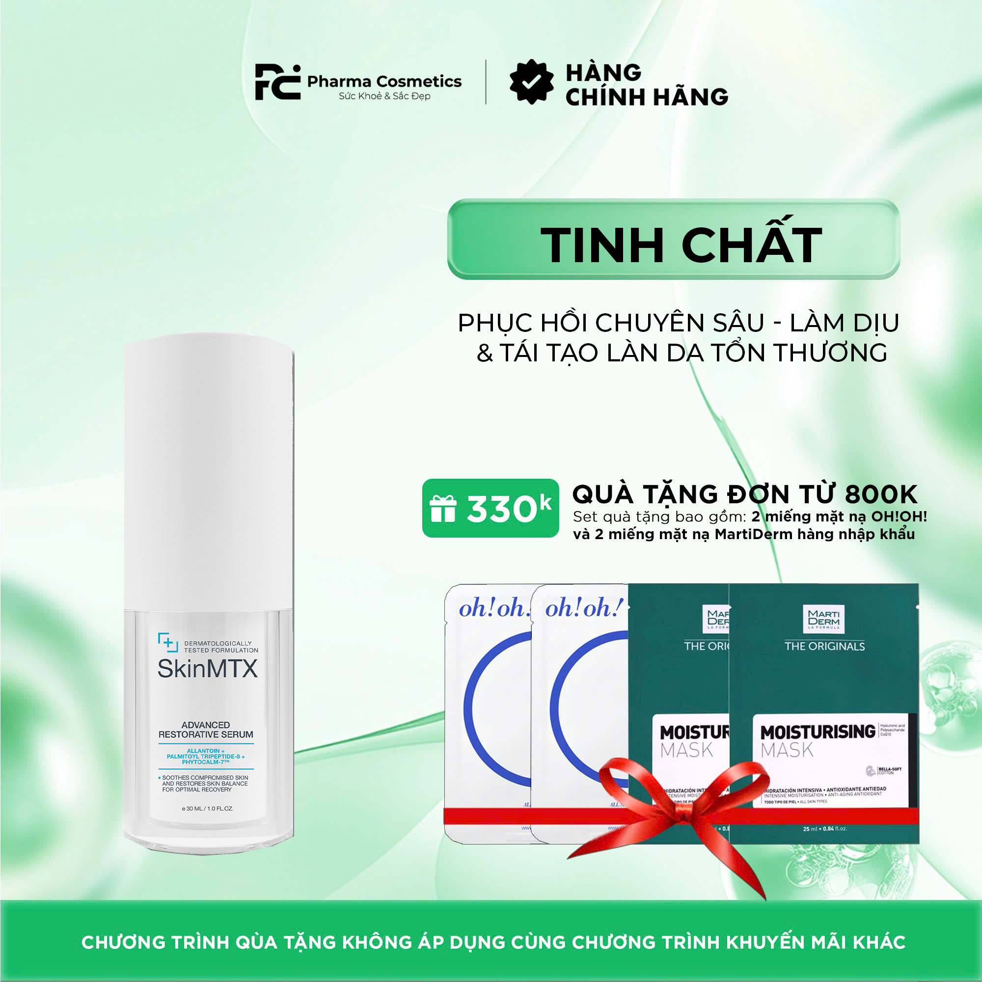 SKINMTX ADVANCED RESTORATIVE SERUM: Tinh Chất Phục Hồi Chuyên Sâu - Làm Dịu & Tái Tạo Làn Da Tổn Thương