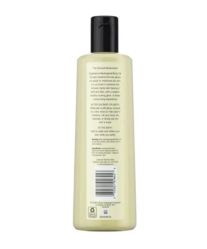 Neutrogena® Body Oil, Light Sesame Formula For Dry Skin: Tinh Dầu Dưỡng Thể Hương Mè Nhẹ Nhàng - Dưỡng Ẩm Sâu Cho Làn Da Khô