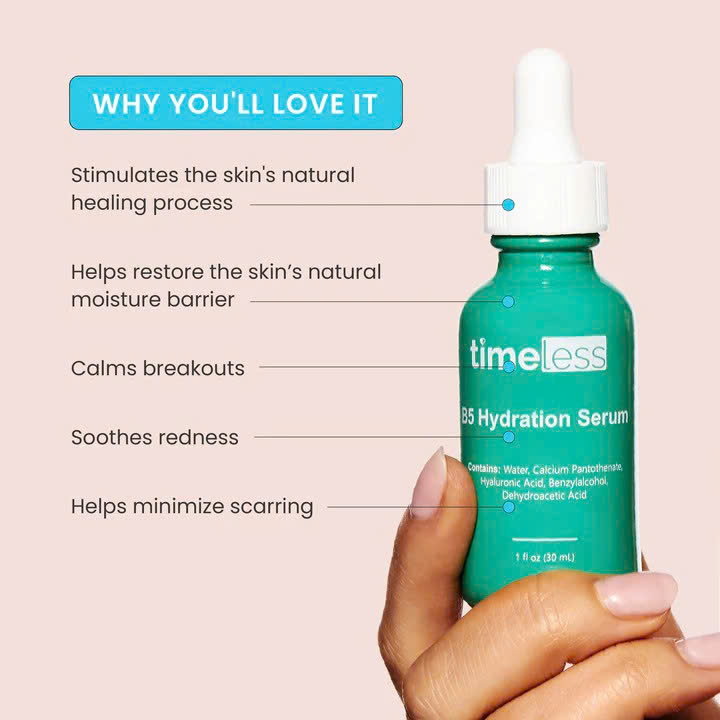 TIMELESS B5 HYDRATION SERUM: Tinh Chất Phục Hồi & Cấp Ẩm Chuyên Sâu - Cho Làn Da Khỏe Mạnh, Sáng Rạng Rỡ