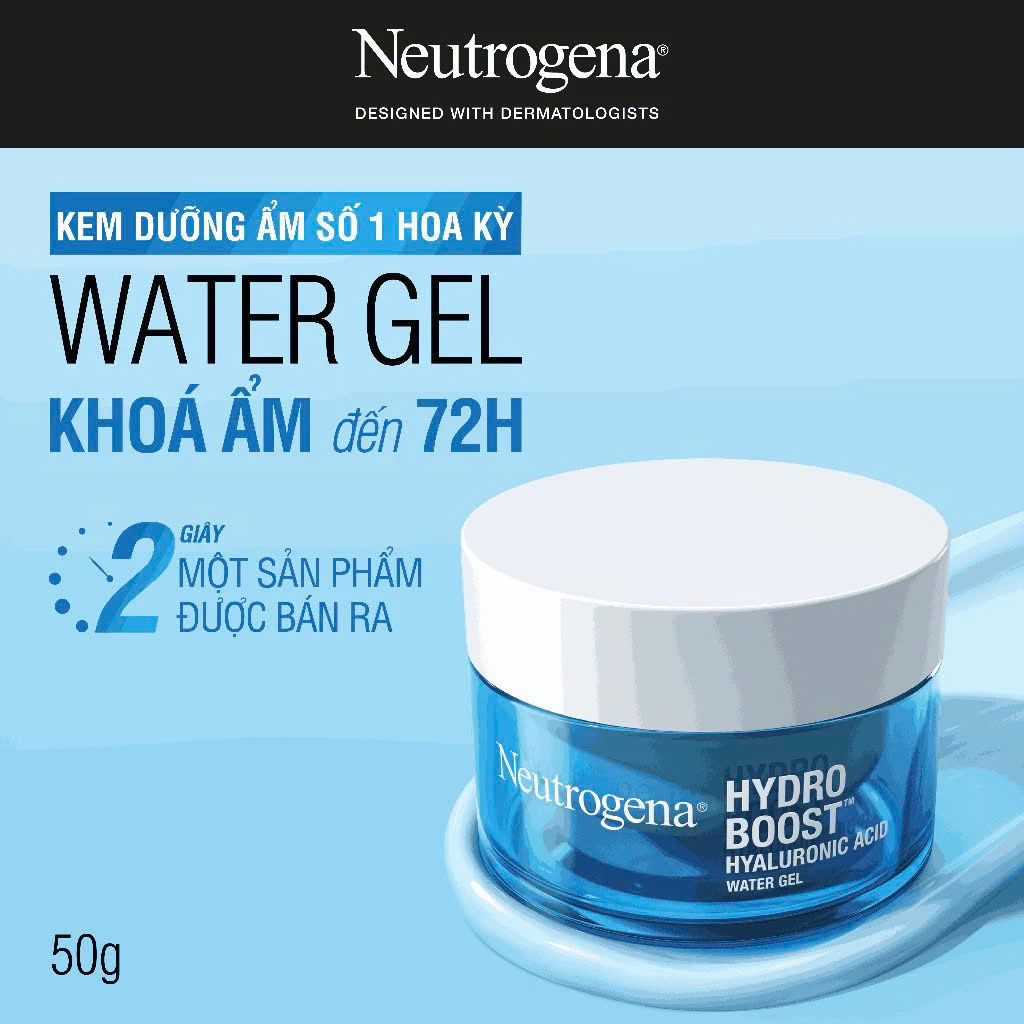 Neutrogena® Hydro Boost Hyaluronic Acid Water Gel: Gel Cấp Ẩm Chuyên Sâu 24H - Cho Da Căng Mọng, Mịn Màng