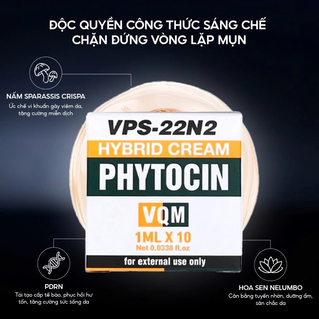 VQM PHYTOCIN (FILM) CREAM: Kem Dưỡng Ẩm Phục Hồi Chuyên Sâu - Kháng Viêm, Giảm Mụn & Tái Tạo Da