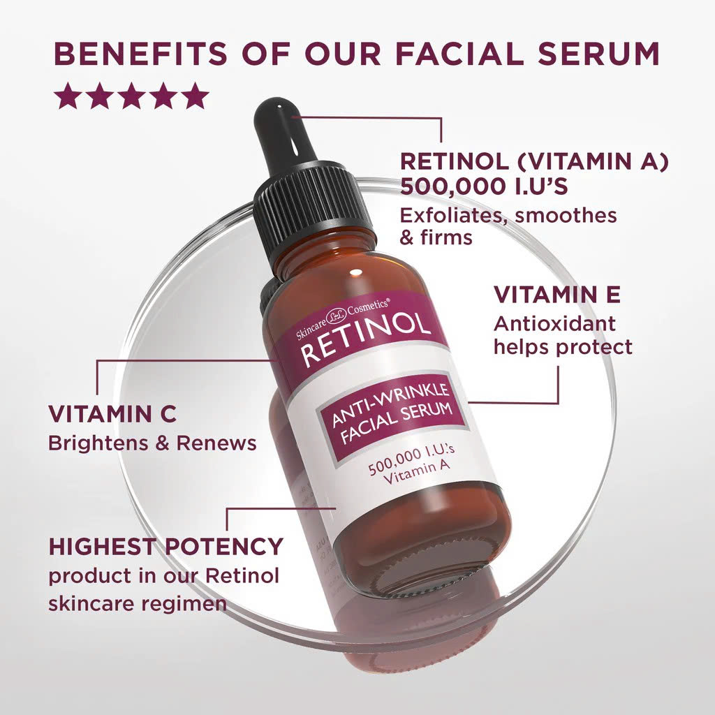 Retinol Anti-Wrinkle Facial Serum: Tinh Chất Trẻ Hóa Chuyên Sâu & Xóa Mờ Nếp Nhăn Cấp Độ Cao