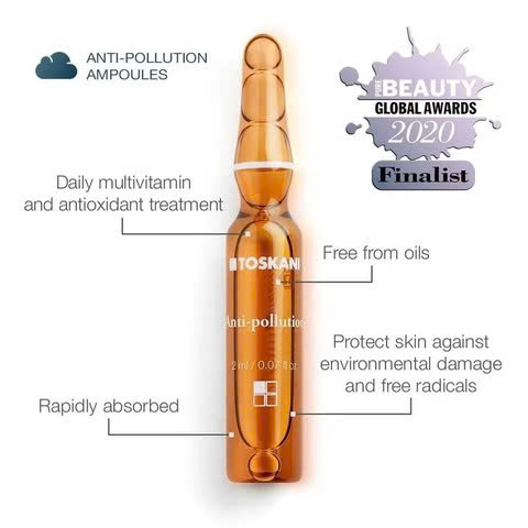 TOSKANI Anti-Pollution Ampoule: "Lá Chắn" Bảo Vệ Da Toàn Diện Trước Ô Nhiễm Môi Trường