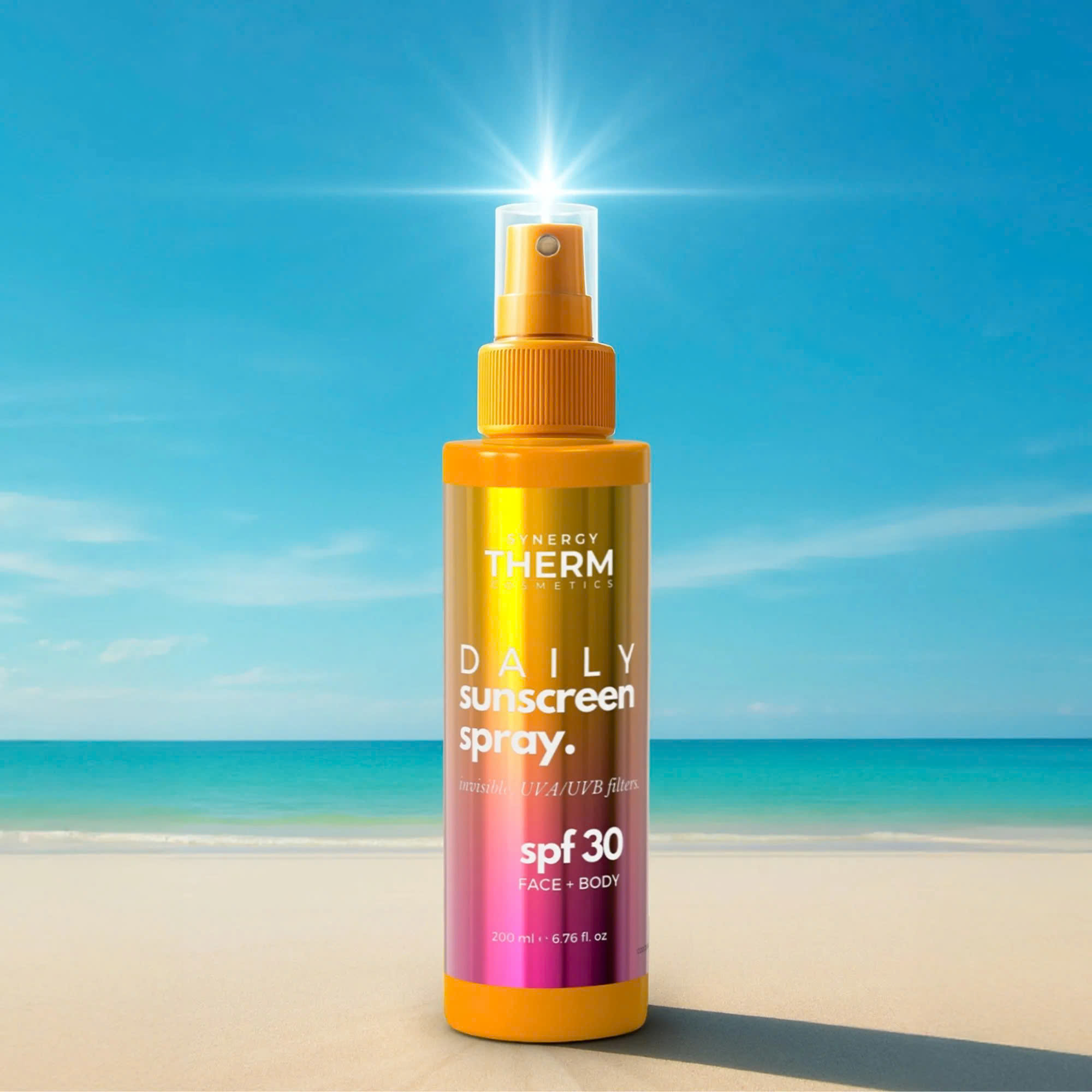 Synergy Therm Daily Sunscreen Spray SPF 30: Xịt Chống Nắng Lớp Nền Vô Hình, Mỏng Nhẹ Tức Thì