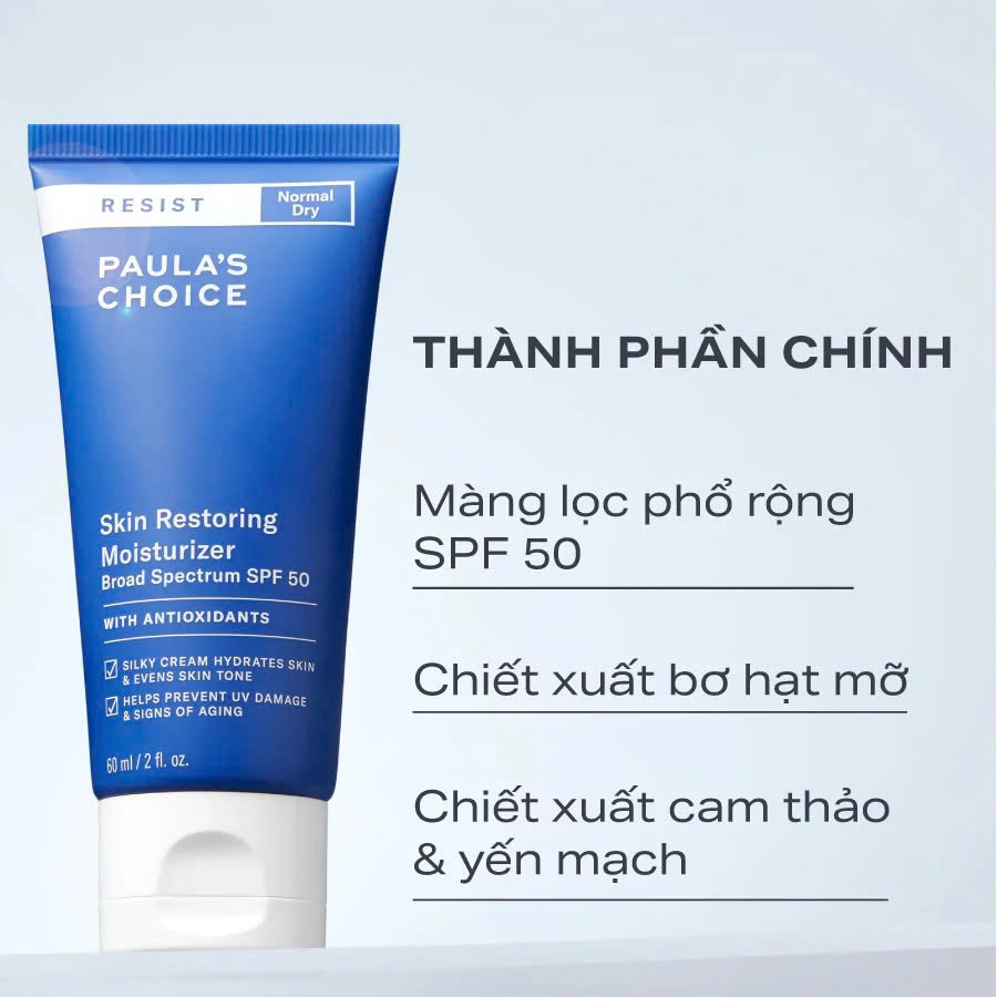 Paula's Choice Resist Skin-Restoring Moisturizer SPF 50: Kem Dưỡng Chống Nắng