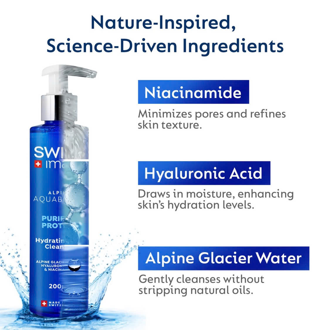 Swiss Image Hydrating Gel Cleanser – Gel Rửa Mặt Sạch Sâu, Cấp Ẩm Tức Thì Từ Nước Băng Tan Thụy Sĩ