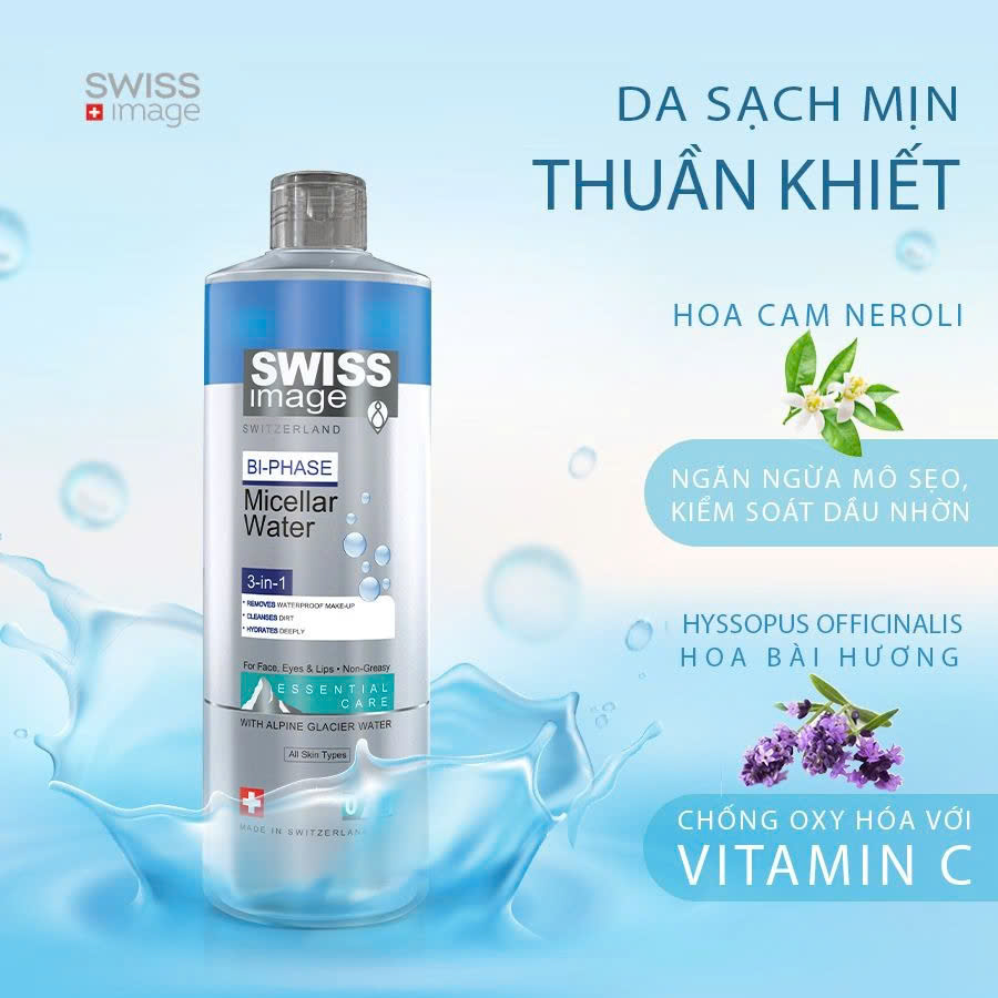 Swiss Image Bi-Phase Micellar Water – Nước Tẩy Trang 2 Tầng Sạch Sâu Mọi Lớp Trang Điểm Lì Lợm