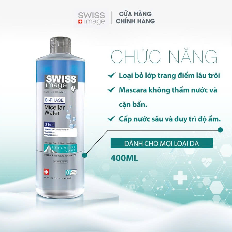 Swiss Image Bi-Phase Micellar Water – Nước Tẩy Trang 2 Tầng Sạch Sâu Mọi Lớp Trang Điểm Lì Lợm