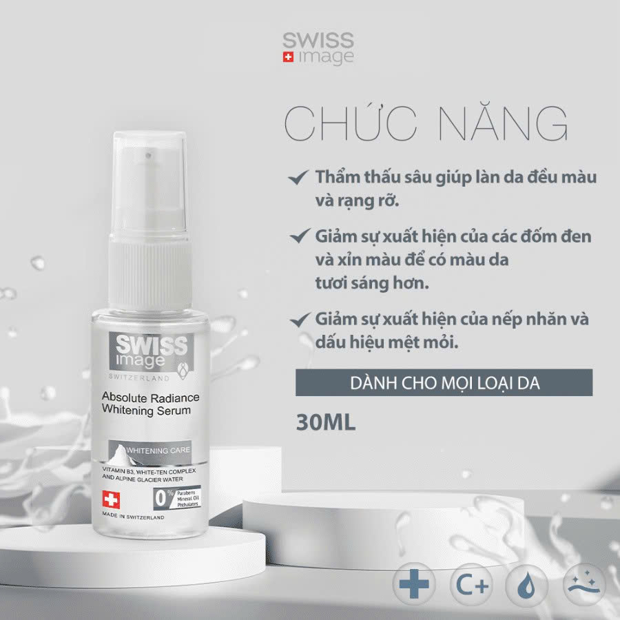 Swiss Image Absolute Radiance Whitening Serum – Tinh Chất Dưỡng Trắng & Mờ Thâm Nám Từ Thụy Sĩ
