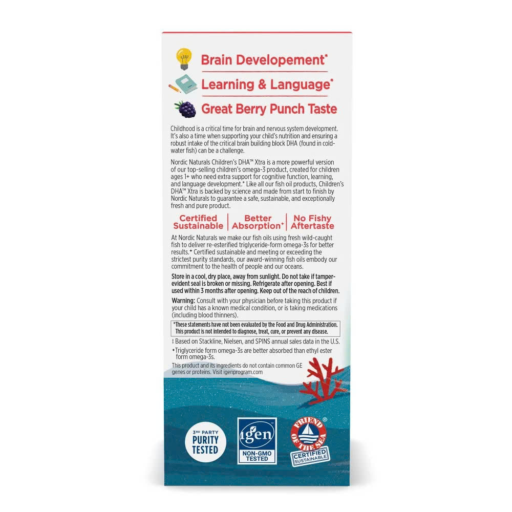 Nordic Children's DHA Xtra – Omega-3 Hàm Lượng Cao Giúp Bé Thông Minh, Mắt Sáng