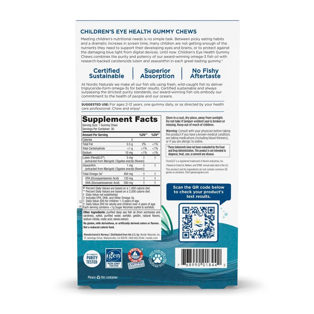 Nordic Children's Eye Health Gummies – Bảo Vệ Đôi Mắt Trẻ Thơ Khỏi Ánh Sáng Xanh