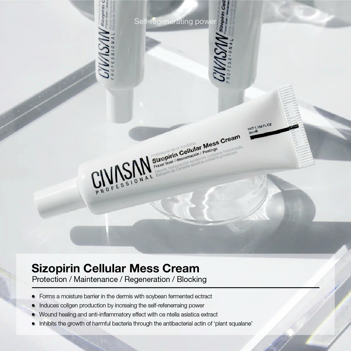 Civasan Sizopirin Cellular Mess Cream – Kem Phục Hồi & Tái Tạo Da Chuyên Sâu 35ml
