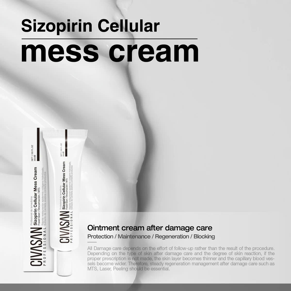 Civasan Sizopirin Cellular Mess Cream – Kem Phục Hồi & Tái Tạo Da Chuyên Sâu 35ml
