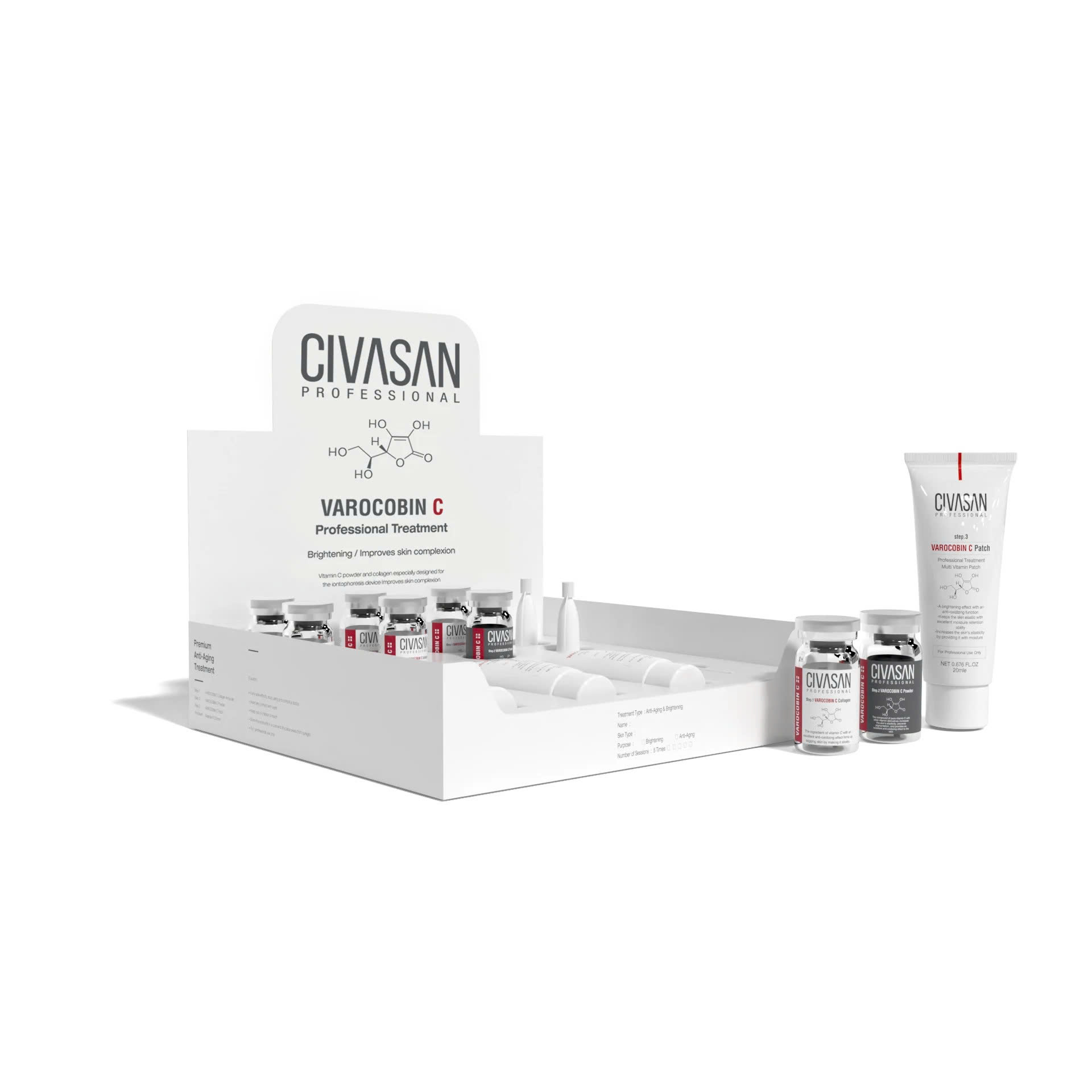 Civasan Varocobin C Professional – Liệu Trình Vitamin C Tươi & Collagen Tái Tạo Da Trắng Sáng