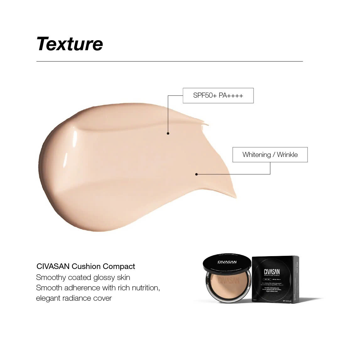 Civasan Cushion Compact – Phấn Nước Trị Liệu Đa Năng: Dưỡng Trắng, Chống Nhăn & Bảo Vệ Da