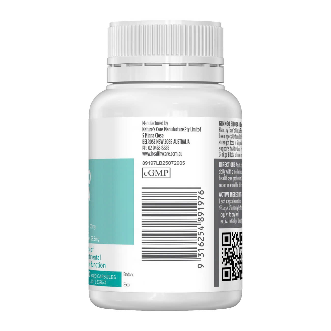 Healthy Care Ginkgo Biloba 6000mg – Giải Pháp Tăng Cường Trí Nhớ & Tuần Hoàn Não Vượt Trội