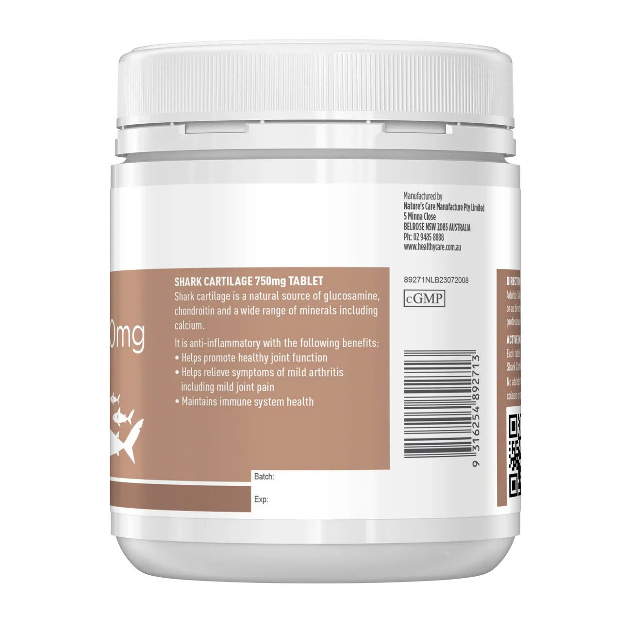 Healthy Care Shark Cartilage 750mg – Giải Pháp Tự Nhiên Giúp Xương Khớp Chắc Khỏe