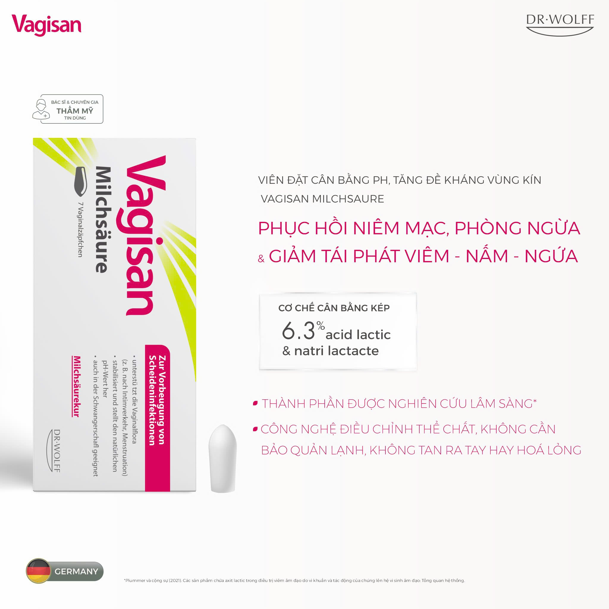 Vagisan Milchsäure – Viên Đặt Axit Lactic Khôi Phục Hệ Vi Sinh & Ngăn Ngừa Viêm Nhiễm Vùng Kín