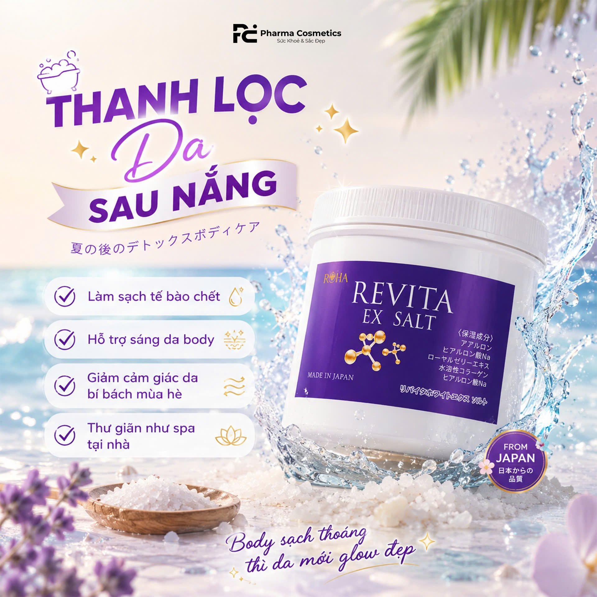 Revita Ex Salt – Tẩy Tế Bào Chết Muối Tảo Biển Cho Làn Da Cơ Thể Mịn Màng, Sáng Khỏe
