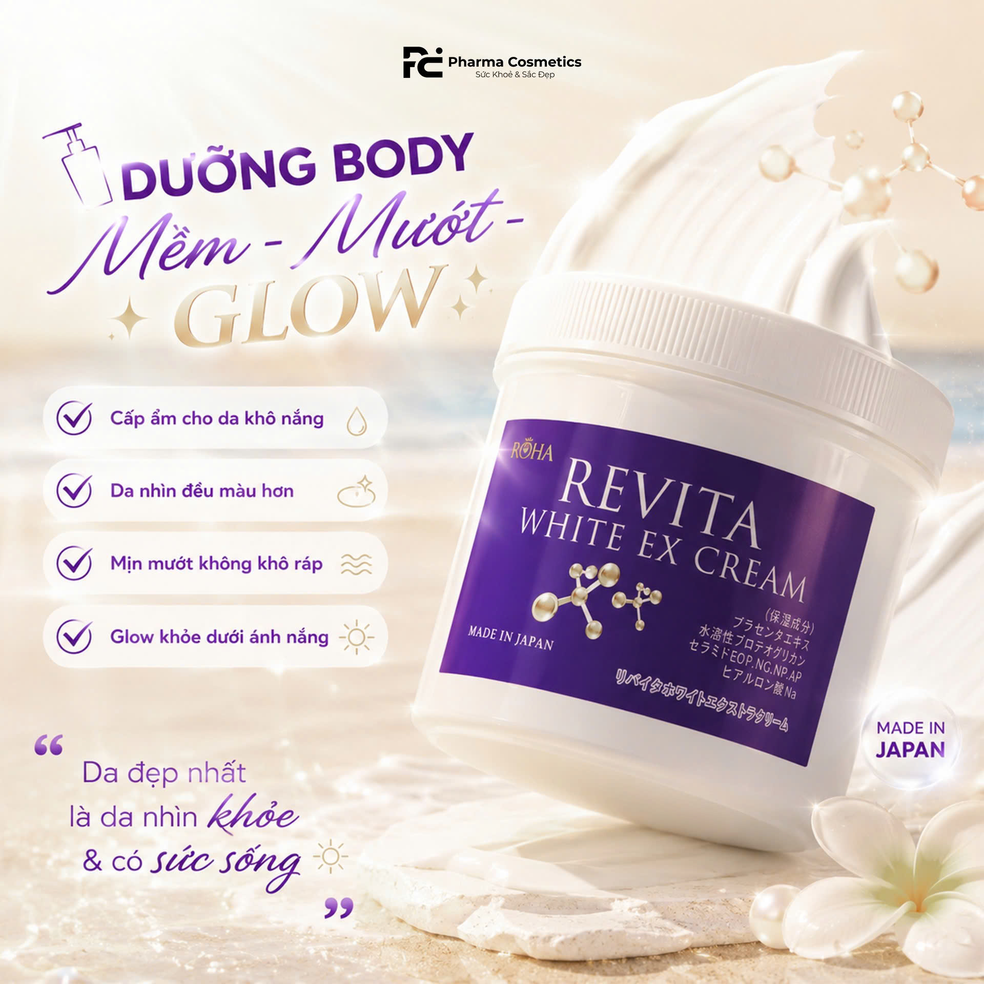 Revita White Ex Cream – Kem Dưỡng Trắng Nâng Tone, Cấp Ẩm Và Giúp Làn Da Mịn Màng