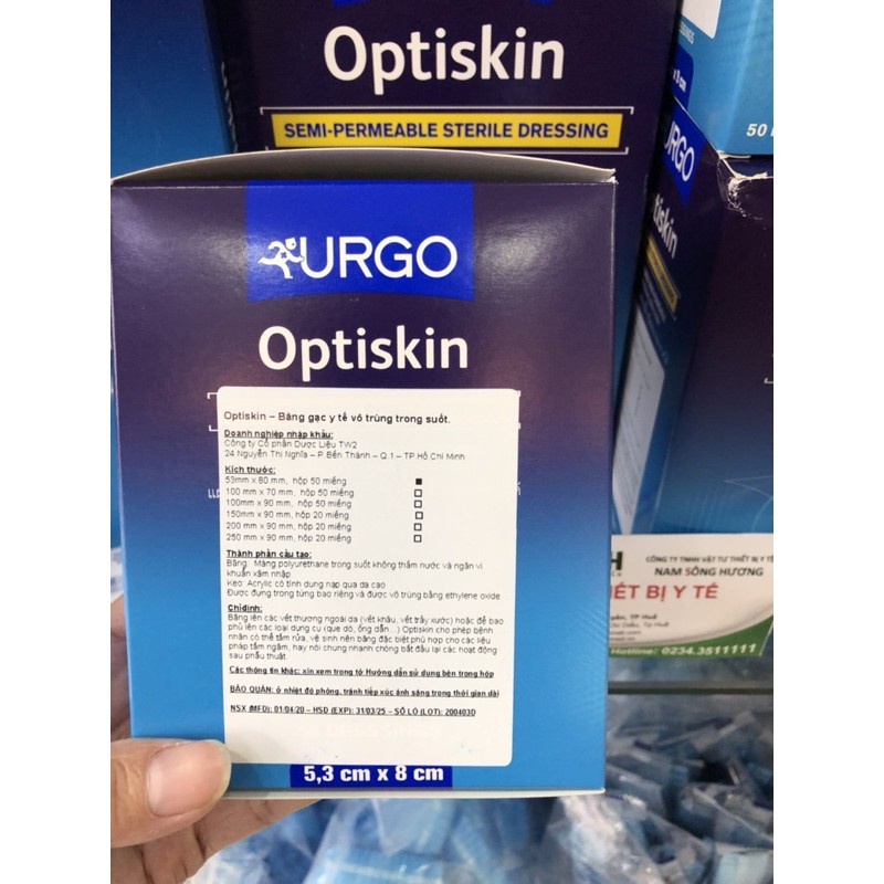 Băng Gạc Vô Trùng Bán Thấm Có Keo Urgo OPTISKIN