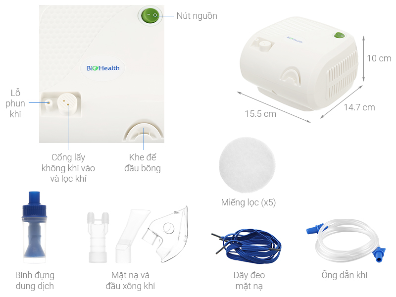 Máy Xông Khí Dung Mũi Họng Biohealth NEB EASY