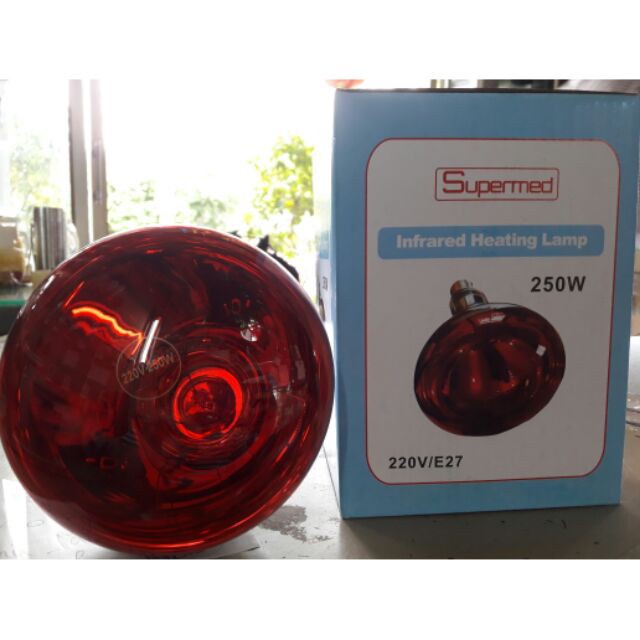Bóng Đèn Hồng Ngoại Y Tế Supermed 250W Sưởi Ấm, Giảm Đau