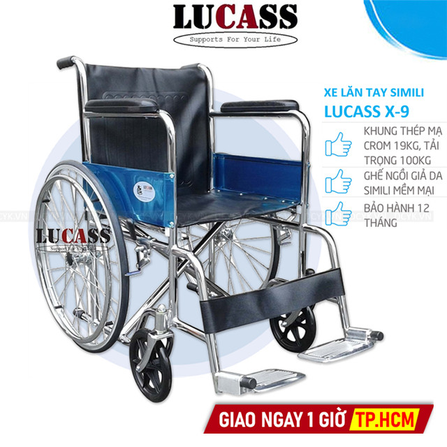 Xe Lăn Tay Vải Da Simili Lucass X-9 (X9)