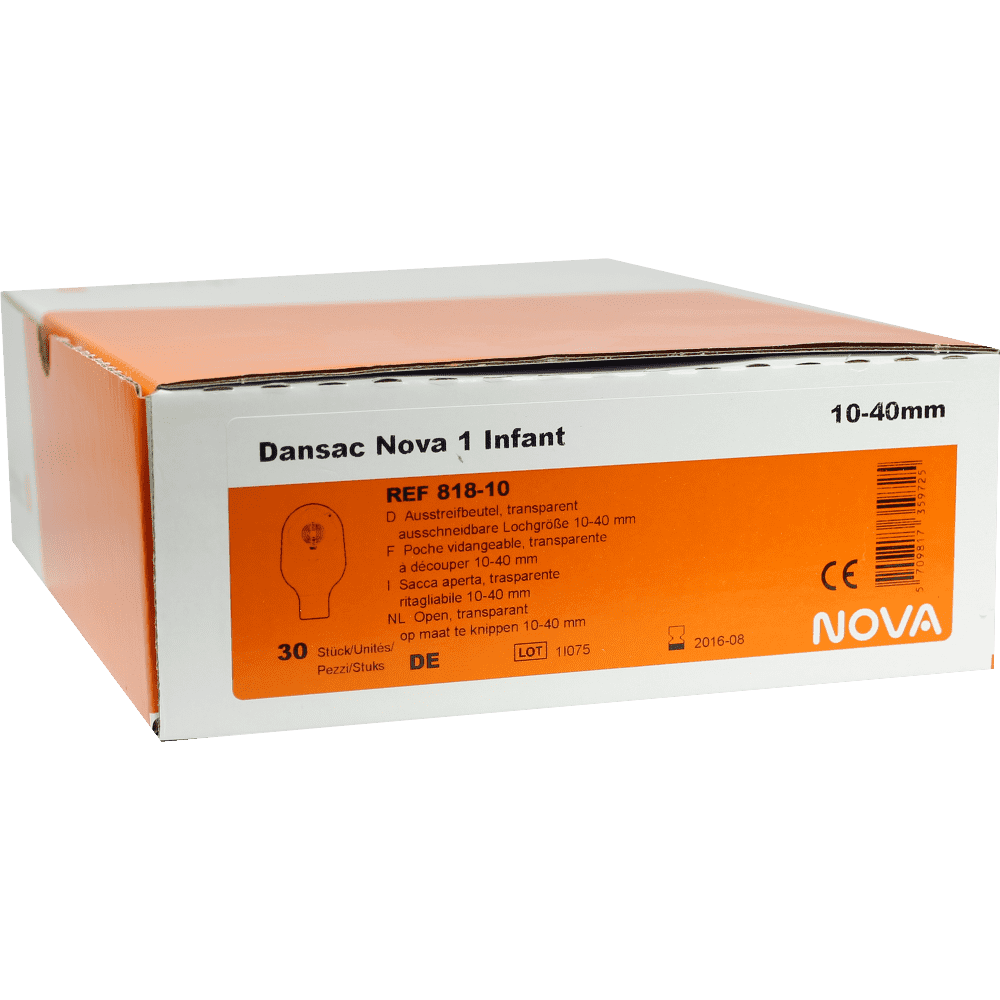 Túi Hậu Môn Nhân Tạo 1 Mảnh Dành Cho Trẻ Em Dansac Nova 818-10 (Kẹp Mềm)