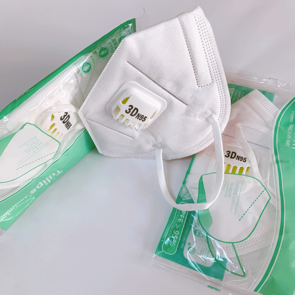 Khẩu Trang 3D N95 Tulips N95.9001VH (Có Van)