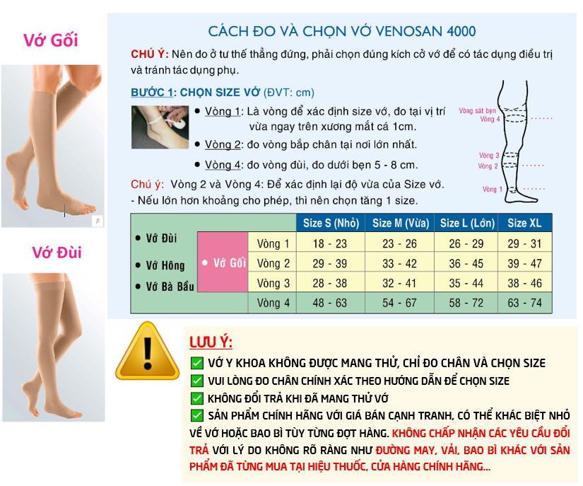 Vớ Y Khoa Venosan 4000 (Siêu Mềm Mịn) (Da, Hở Ngón)