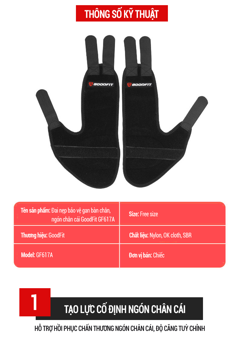 Nẹp Ngón Chân Cái GoodFit GF617A