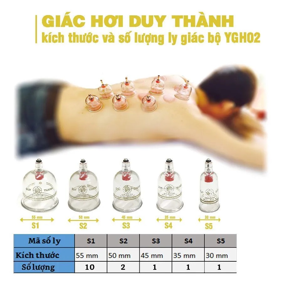 Bộ Giác Hơi Không Dùng Lửa Duy Thành Vali Đen 15 Ly
