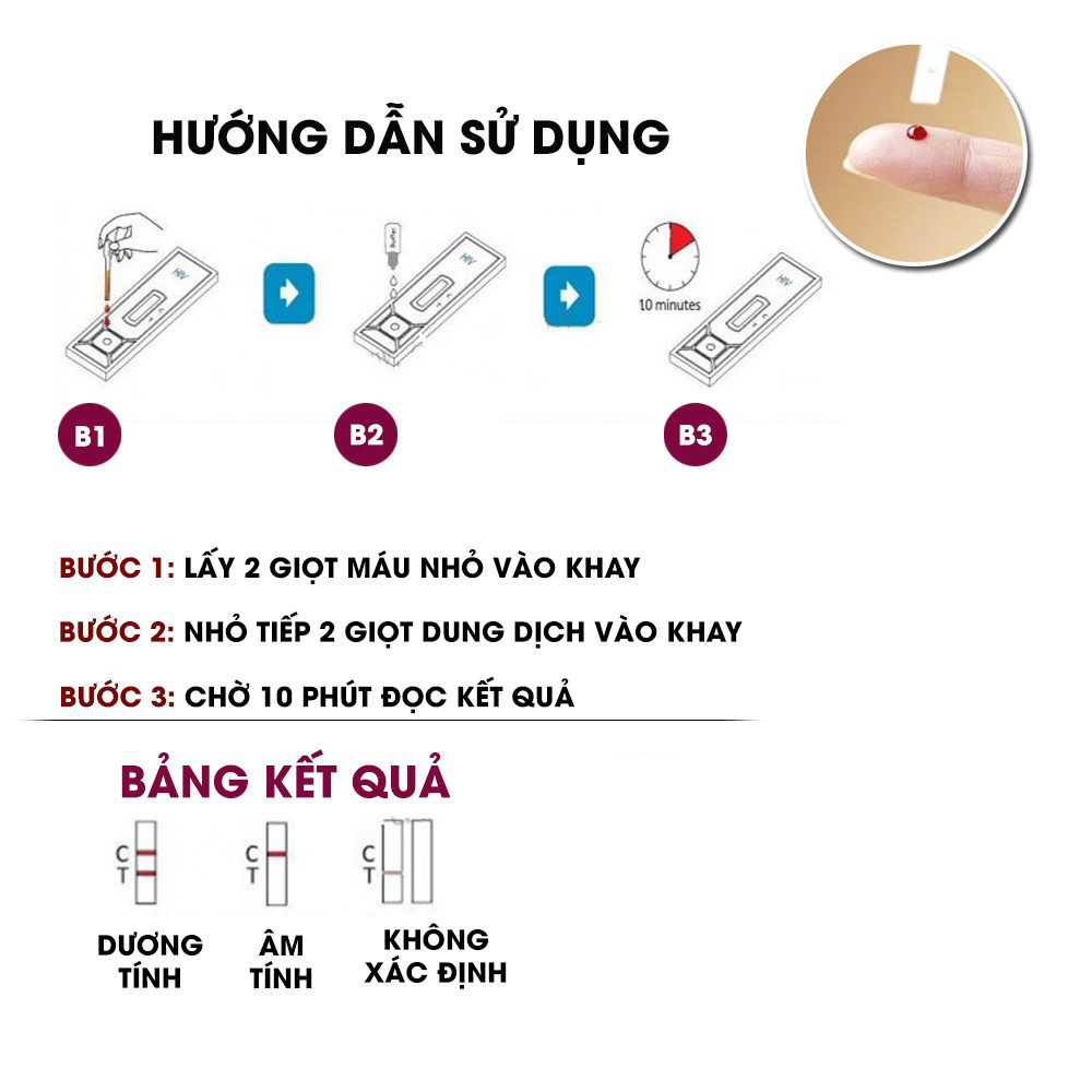 Bộ Kit Test Xét Nghiệm Nhanh HIV (Lấy Máu Đầu Ngón Tay) FASTEP