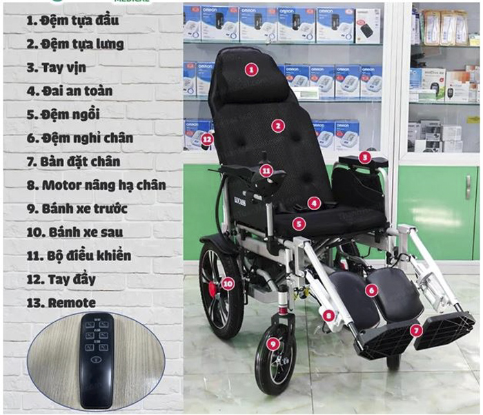 Xe Lăn Điện Có Thể Ngã Nằm Lucass JAZZ-S50