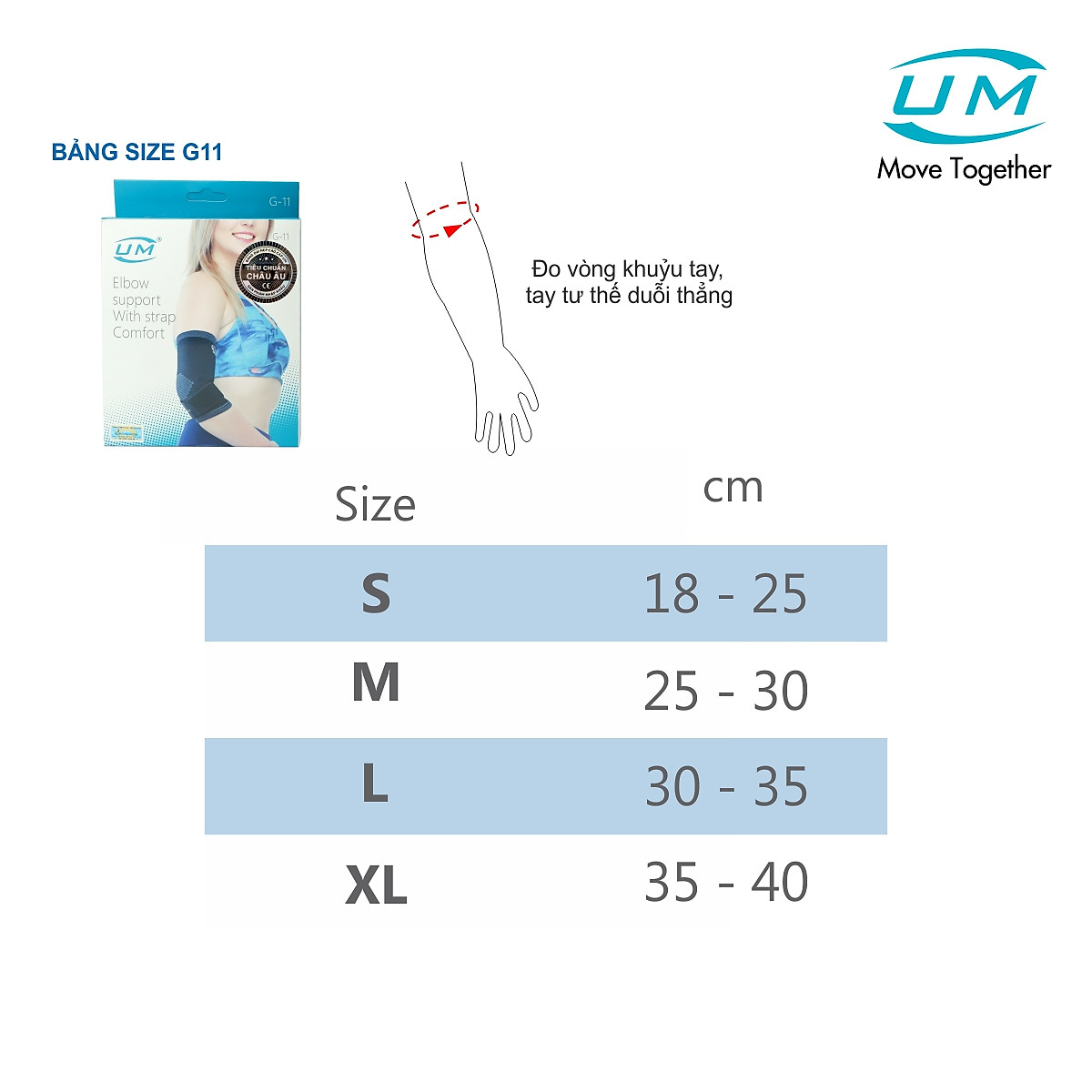 Băng Thun Bó Khuỷu Tay Có Đai Dán United Medicare UM G11
