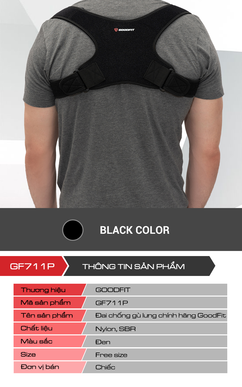 Đai Chống Gù Lưng GoodFit GF711P