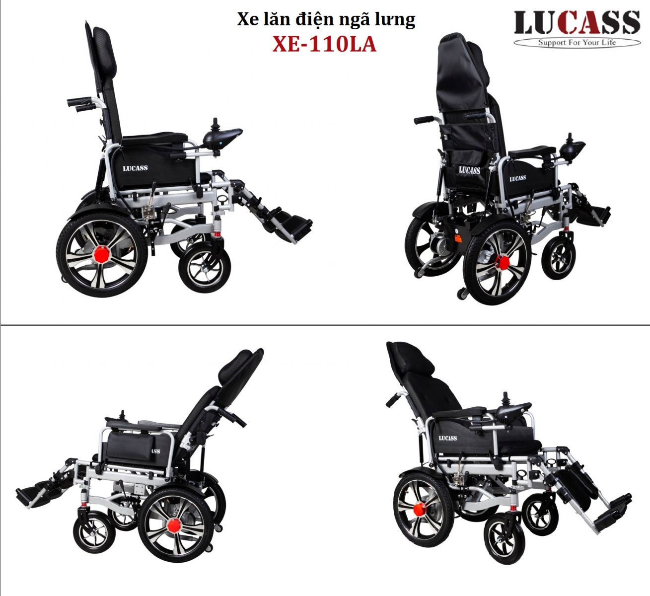 Xe Lăn Điện Có Thể Ngã Nằm Lucass XE-110LA