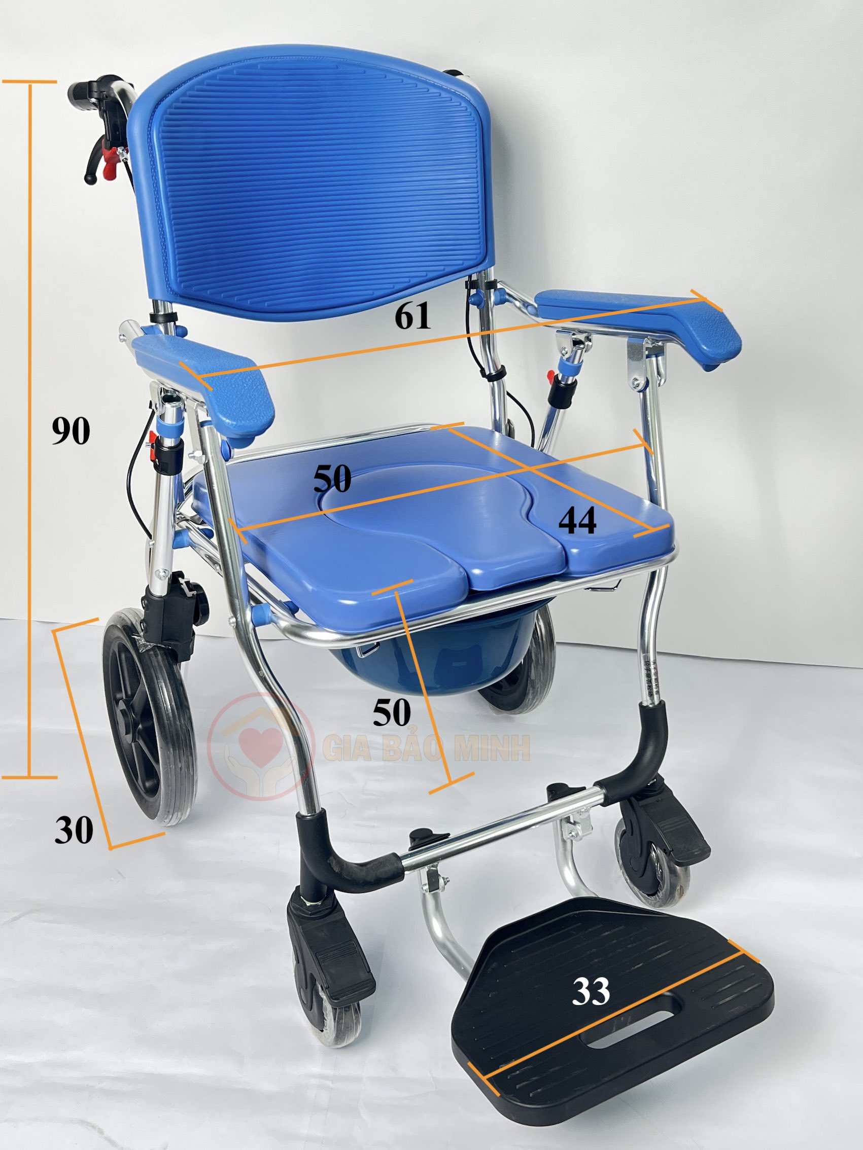 Xe Lăn Nhôm Cao Cấp Đa Chức Năng, Có Thắng Gia Bảo Minh GBM-019