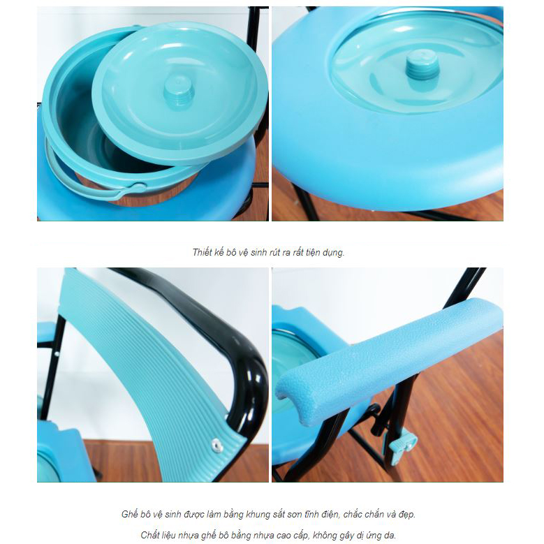 Ghế Bô Vệ Sinh Không Bánh Xe, Khung Sơn, Bô Tròn Lucass G-899 (G899)